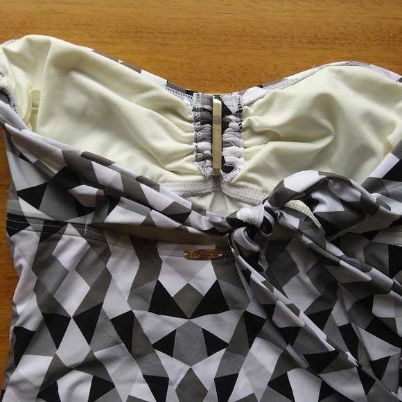 Calvin Klein NWT black white gray swimsuit size 4 - Picture 8 of 13